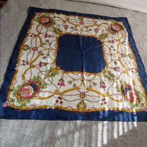 Vintage blue and gold scarf